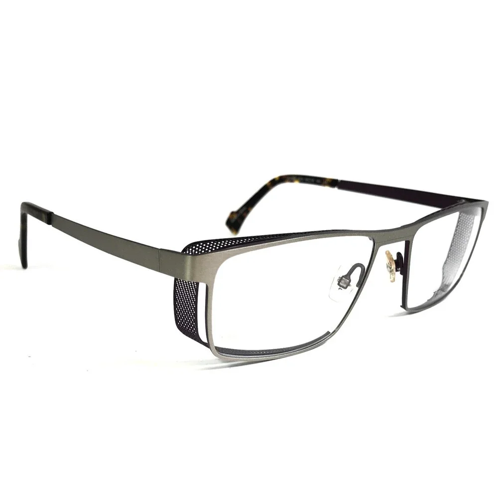 J.F. Rey Eyeglasses Frames JF2626 1375 Brushed Silver Side Shields 55-18-144